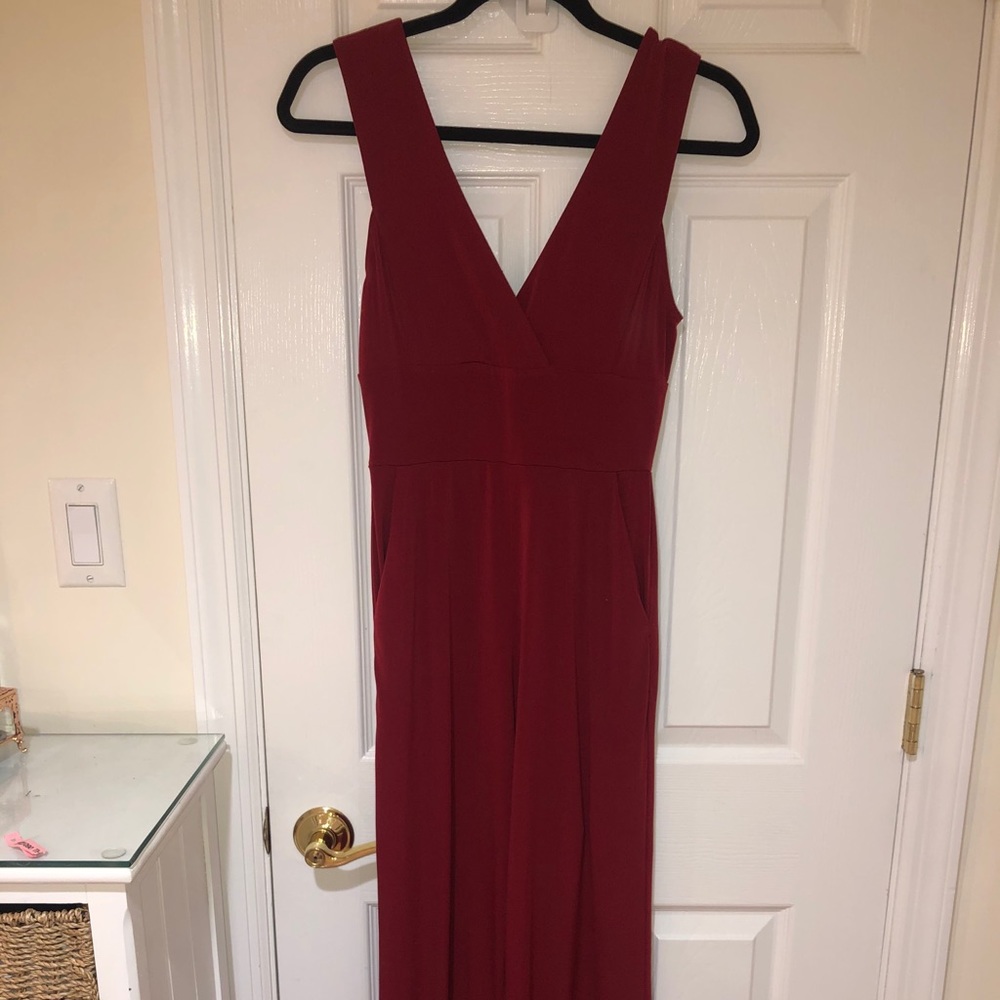 BCBG red jumpsuit
